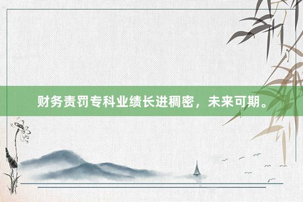 财务责罚专科业绩长进稠密，未来可期。